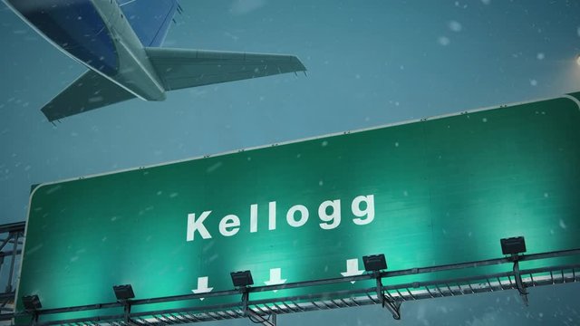 Airplane Takeoff Kellogg in Christmas