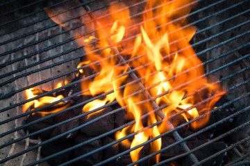 Flames on Charcoal Grill