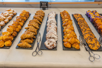 Assortment of delicious and beautiful pastry at luxury buffet restaurant
