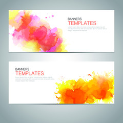 set of abstract vector banners