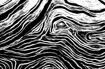 Black and white abstract wave grunge pattern. Vector background.