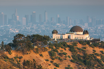 Skyline of Griffith Observatory in Los Angeles, California, USA