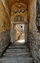 Fototapeta premium Historic door portal with coat-of-arms