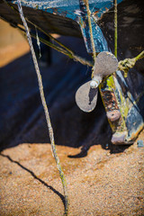 Fragment of a fishing boat. Brittany. France