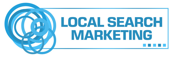 Local Search Marketing Blue Random Rings Horizontal Box 