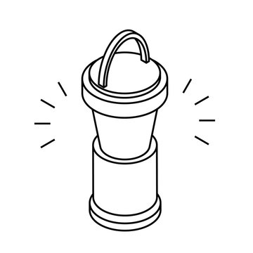 black and white isometric lantern shining clip art preview