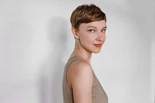Portrait of young attractive woman