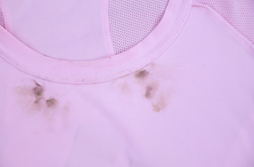 dirty stain on collar shirt for cleaning concept 