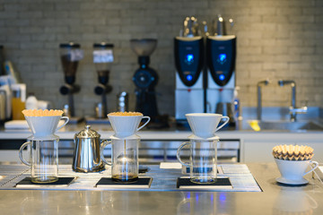 Drip coffee in cofee shop