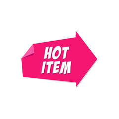 Pointing Folded Paper Hot Item Label