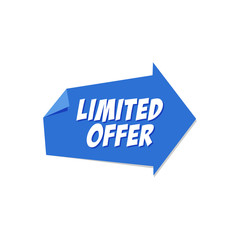 Pointing Folded Paper Limited Offer Label