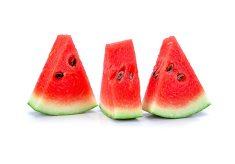 Sliced ripe watermelon isolated on white background