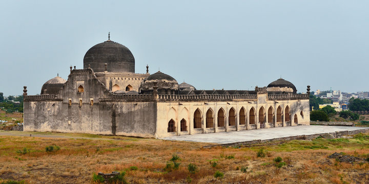 View of Gulbarga Jamia Mosque built in 14th century, Karnataka, India.