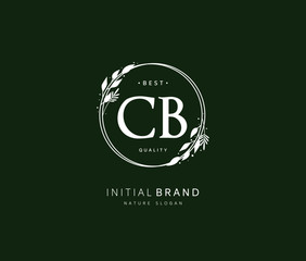C B CB Beauty vector initial logo, handwriting logo of initial signature, wedding, fashion, jewerly, boutique, floral and botanical with creative template for any company or business.
