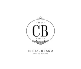 C B CB Beauty vector initial logo, handwriting logo of initial signature, wedding, fashion, jewerly, boutique, floral and botanical with creative template for any company or business.
