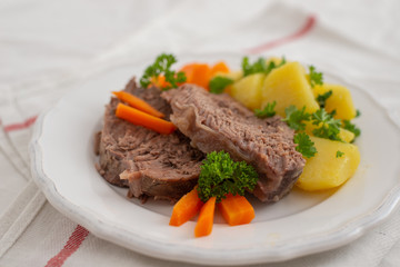 Prime boiled beef with root vegetables, Viennese Tafelspitz