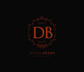 Fototapeta na wymiar D B DB Beauty vector initial logo, handwriting logo of initial signature, wedding, fashion, jewerly, boutique, floral and botanical with creative template for any company or business.