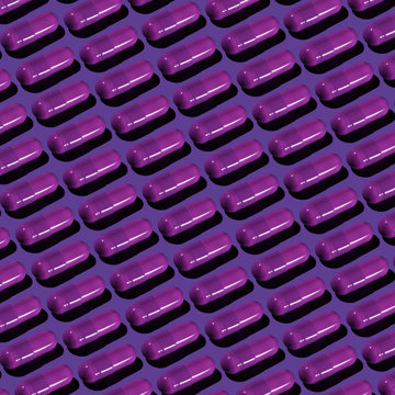 Purple Pharma Pill Pattern on Purple