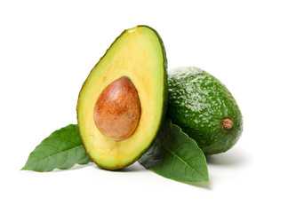 Avocado on a white background