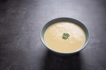 Steamed Egg on cement background.