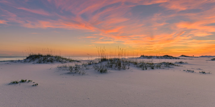 Wispy Sunset At Gulf Islands National Seashore