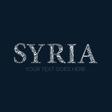 Syria Lettering Welcome To Syria