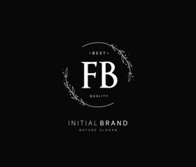 F B FB Beauty vector initial logo, handwriting logo of initial signature, wedding, fashion, jewerly, boutique, floral and botanical with creative template for any company or business.