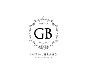 G B GB Beauty vector initial logo, handwriting logo of initial signature, wedding, fashion, jewerly, boutique, floral and botanical with creative template for any company or business.