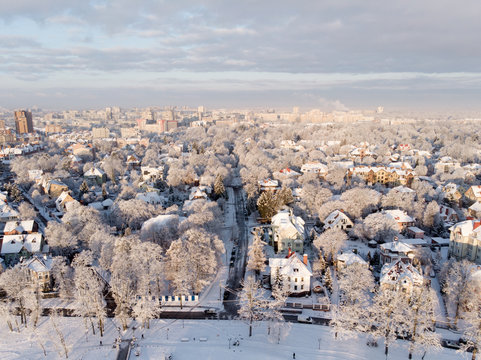 Picturesque view of winter city