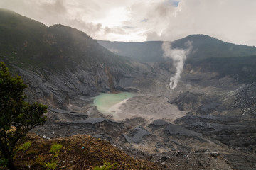 Tangkuban perahu is an active volcano located in Lembang, Bandung, West Java, Indonesia. last erupted in July 2019. Photo taken: February 25,2018.