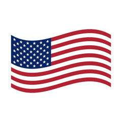 Waving flag USA. United States of America flag, Vector isolated illustration