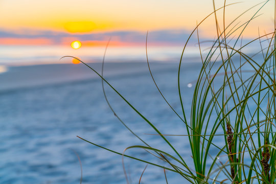 Morning light at sunrise at beach