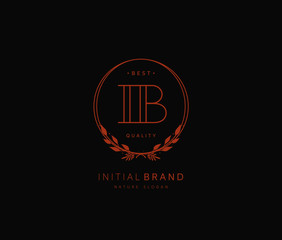 I B IB Beauty vector initial logo, handwriting logo of initial signature, wedding, fashion, jewerly, boutique, floral and botanical with creative template for any company or business.