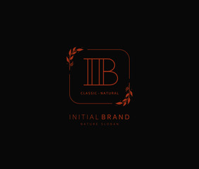 I B IB Beauty vector initial logo, handwriting logo of initial signature, wedding, fashion, jewerly, boutique, floral and botanical with creative template for any company or business.