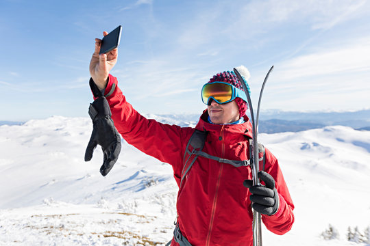Skiing selfie