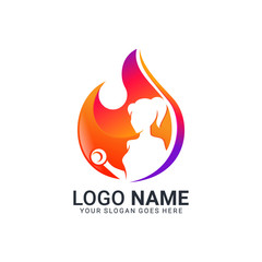 Abstract digital technology symbol logo design. Editable logo design