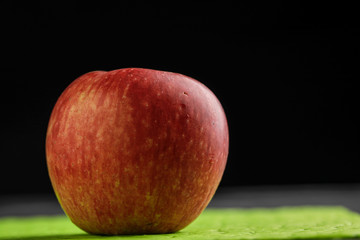 Fresh Red apple on Dark background 