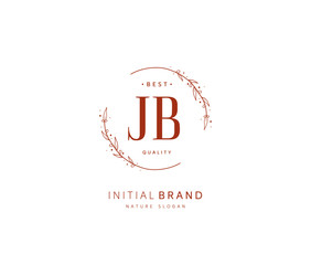 J B JB Beauty vector initial logo, handwriting logo of initial signature, wedding, fashion, jewerly, boutique, floral and botanical with creative template for any company or business.