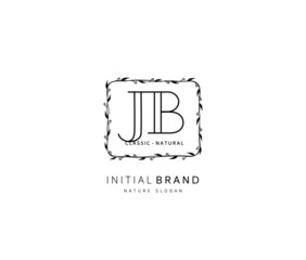 J B JB Beauty vector initial logo, handwriting logo of initial signature, wedding, fashion, jewerly, boutique, floral and botanical with creative template for any company or business.