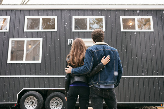 Home: Anonymous Couple Admires New Tiny House