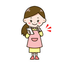 スマートフォンを触る女性　ポーズ　イラスト
