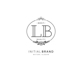 L B LB Beauty vector initial logo, handwriting logo of initial signature, wedding, fashion, jewerly, boutique, floral and botanical with creative template for any company or business.
