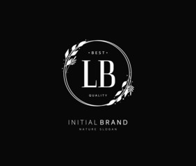 L B LB Beauty vector initial logo, handwriting logo of initial signature, wedding, fashion, jewerly, boutique, floral and botanical with creative template for any company or business.