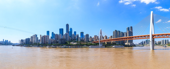 Fototapeta na wymiar Sky and urban architectural landscape of Chongqing