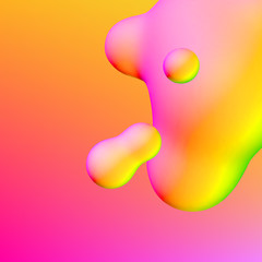 Fluid design liquid blobs with vibrant intense colors abstract background