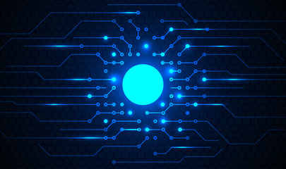 Circuit center connection technology background. Vector illustrator