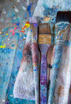 Paint supplies and brushes