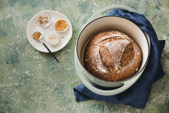 Rye bread cooked in a casserole