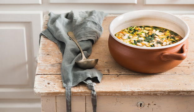 Minestrone soup or Ribollita
