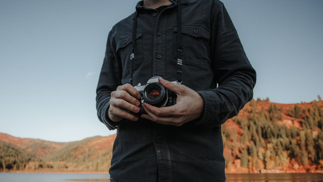 Photographer with Film Camera